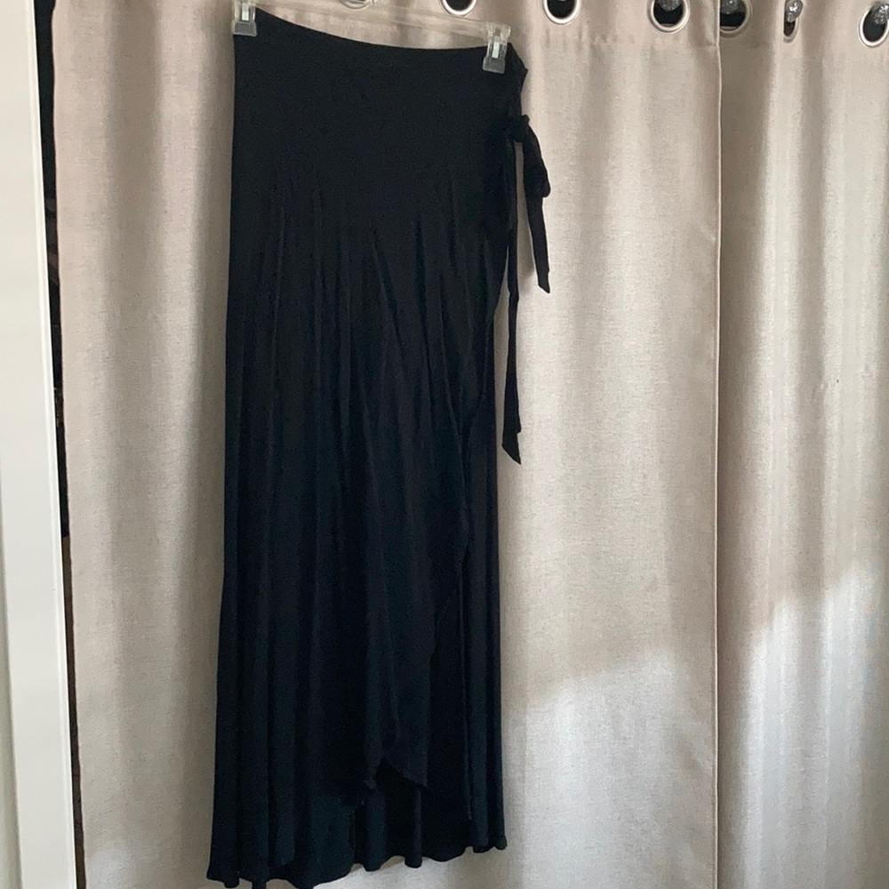 Black Wrap Maxi Skirt